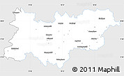 Silver Style Simple Map of Medak, single color outside