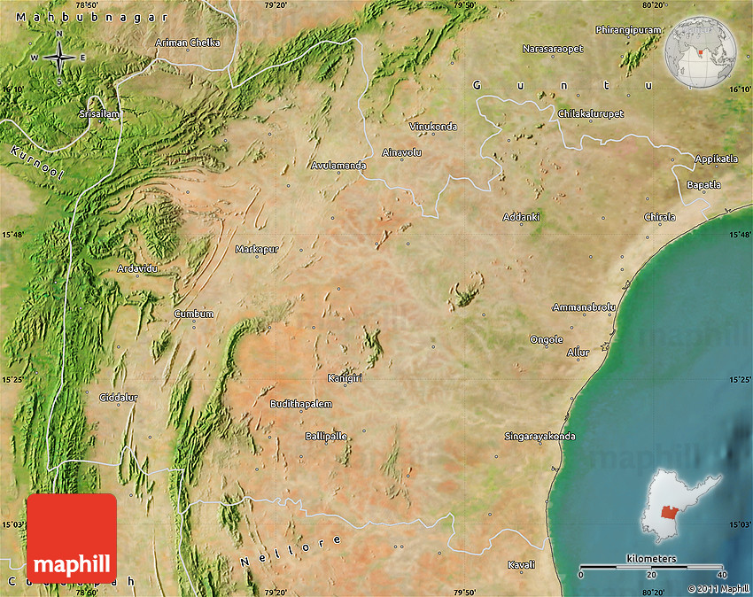 Satellite Map of Prakasam