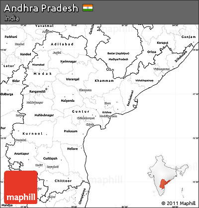 Blank Simple Map of Andhra Pradesh
