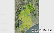 Satellite Map of Vizianagaram, semi-desaturated