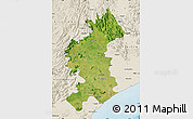 Satellite Map of Vizianagaram, shaded relief outside