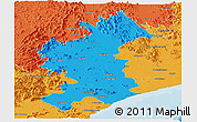 Political Panoramic Map of Vizianagaram
