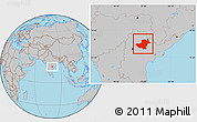 Gray Location Map of Warangal
