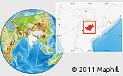 Physical Location Map of Warangal, highlighted country