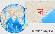 Shaded Relief Location Map of Warangal