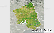 Satellite 3D Map of West Godavari, lighten, semi-desaturated