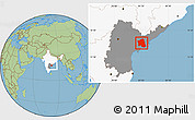 Savanna Style Location Map of West Godavari, highlighted country, highlighted parent region