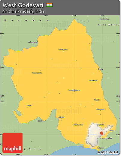 Savanna Style Simple Map of West Godavari