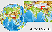 Physical Location Map of Arunachal Pradesh, within the entire country
