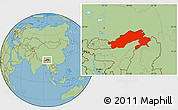 Savanna Style Location Map of Arunachal Pradesh