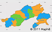 Political Simple Map of Arunachal Pradesh, cropped outside