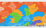 Political Simple Map of Arunachal Pradesh, political shades outside