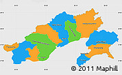 Political Simple Map of Arunachal Pradesh, single color outside