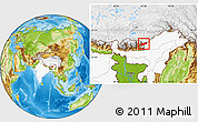 Physical Location Map of Tawang, highlighted country