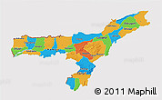 Political 3D Map of Assam, cropped outside