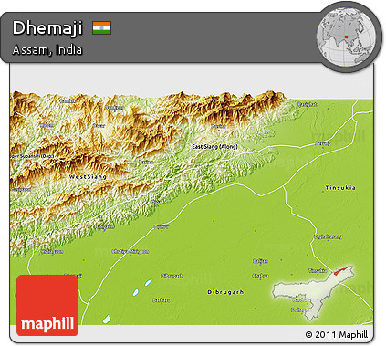 Physical 3D Map of Dhemaji
