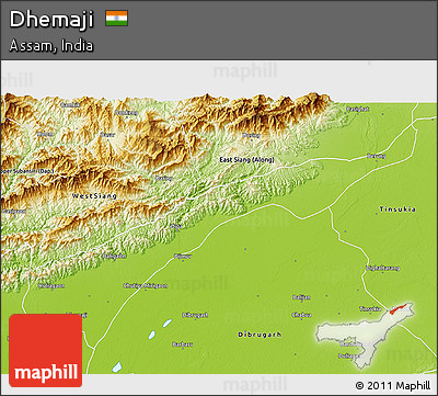 Physical 3D Map of Dhemaji