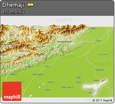 Physical 3D Map of Dhemaji