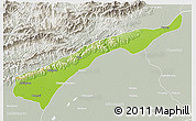 Physical 3D Map of Dhemaji, lighten, semi-desaturated