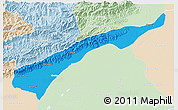 Political 3D Map of Dhemaji, lighten