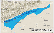 Political 3D Map of Dhemaji, shaded relief outside