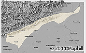 Shaded Relief 3D Map of Dhemaji, darken, desaturated