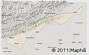 Shaded Relief 3D Map of Dhemaji, semi-desaturated