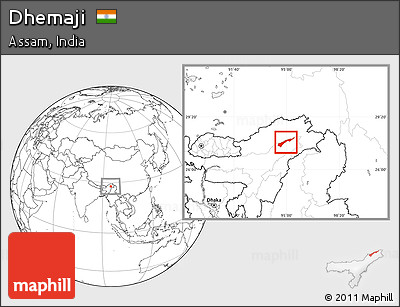 Blank Location Map of Dhemaji