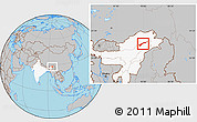 Gray Location Map of Dhemaji, highlighted country