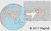Gray Location Map of Dhemaji, highlighted parent region