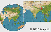 Satellite Location Map of Dhemaji, within the entire country