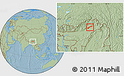Savanna Style Location Map of Dhemaji, hill shading