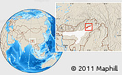 Shaded Relief Location Map of Dhemaji, highlighted parent region