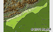 Physical Map of Dhemaji, darken