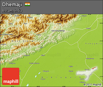 Physical Map of Dhemaji