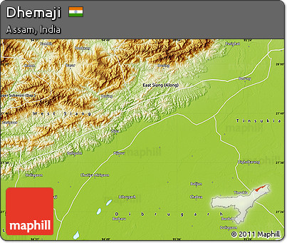Physical Map of Dhemaji