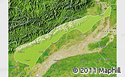 Physical Map of Dhemaji, satellite outside