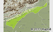 Physical Map of Dhemaji, semi-desaturated