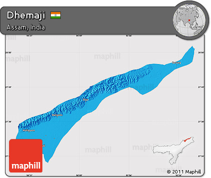 Political Map of Dhemaji, cropped outside