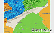 Shaded Relief Map of Dhemaji, political outside