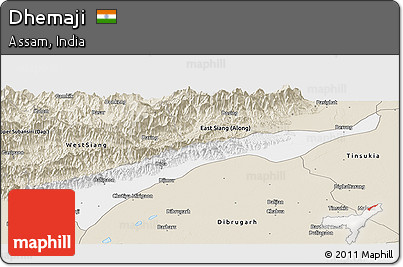 Classic Style Panoramic Map of Dhemaji
