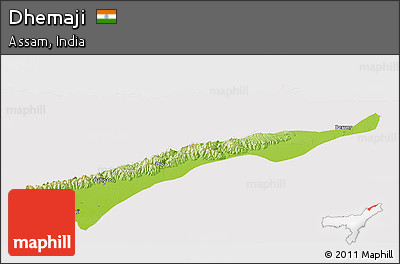 Physical Panoramic Map of Dhemaji, cropped outside