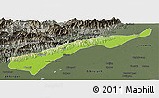 Physical Panoramic Map of Dhemaji, darken, semi-desaturated