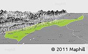 Physical Panoramic Map of Dhemaji, desaturated