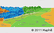 Physical Panoramic Map of Dhemaji, political outside