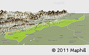 Physical Panoramic Map of Dhemaji, semi-desaturated