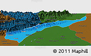 Political Panoramic Map of Dhemaji, darken