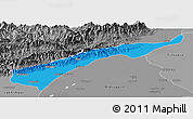 Political Panoramic Map of Dhemaji, desaturated