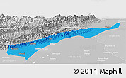 Political Panoramic Map of Dhemaji, lighten, desaturated