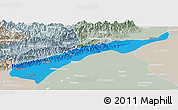 Political Panoramic Map of Dhemaji, lighten, semi-desaturated